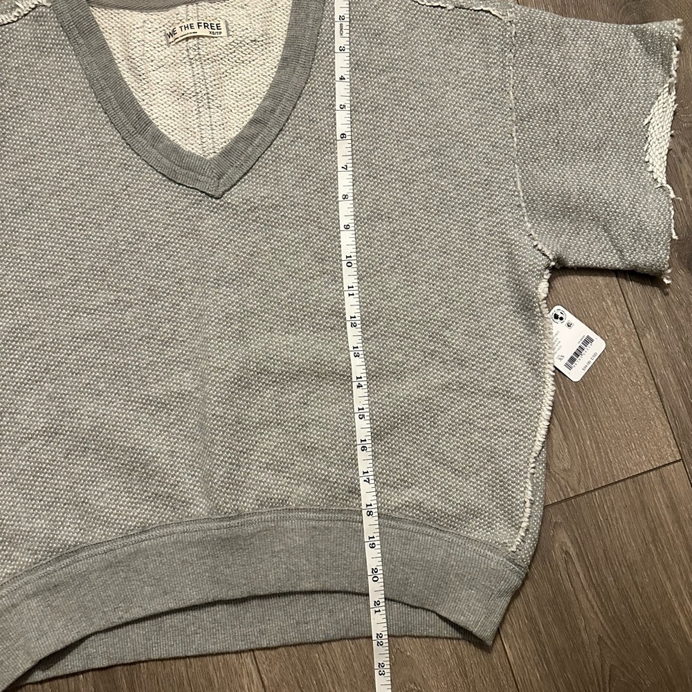 NWT Free People We the Free So Easy Gray Short Sleeve Sweatshirt Women’s XS - Picture 10 of 10
